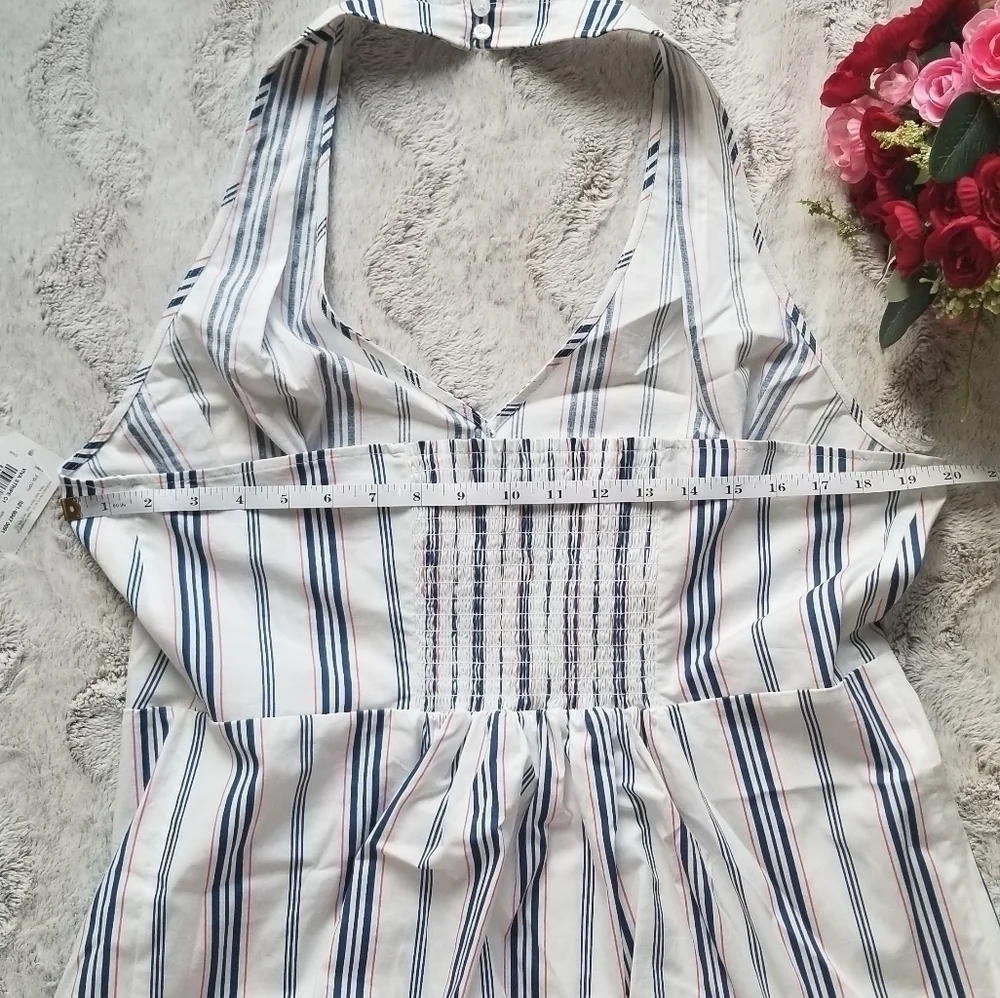 Belle Sky White Vertical Blue Viva Stripe‎ Band XL